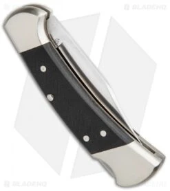 Buck Knives Buck 112 Ranger Elite Automatic Lockback Knife Black G-10 (3" S30V Satin) -Buck Knives Buck 112 Ranger Elite Auto LB Black G 10 Satin 0112BKSA B BHQ 87955 jr side 1