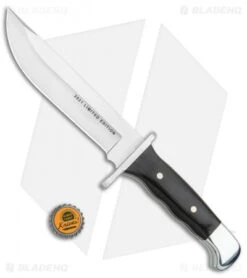 Buck Knives Buck 124 Frontiersman Fixed Blade Knife Ebony (6.25" Satin) 0124BRSLE -Buck Knives Buck 124 Frontiersman Fixed Blade Ebony Satin 0124BRSLE BHQ 120504 jr bottlecap