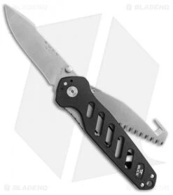 Buck Knives Buck 183 Alpha Crosslock Knife Black W/ Saw & Gut Hook Blade (3" Satin) 0183BKS1