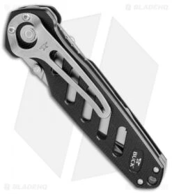 Buck Knives Buck 183 Alpha Crosslock Knife Black W/ Saw & Gut Hook Blade (3" Satin) 0183BKS1 -Buck Knives Buck 183 Alpha Crosslock black saw gut hook satin 0183BKS1 BHQ 66587 er side