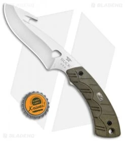 Buck Knives Buck 537 Open Season Guthook Fixed Blade OD Green Micarta (4.5" Satin) 0537ODG -Buck Knives Buck 537 Open Season Guthook OD Green Micarta Satin 0537ODG BHQ 79551 jr bottlecap