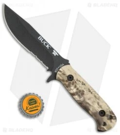 Buck Knives Buck 822 Sentry Fixed Blade Knife Kryptek Highlander (5" Black Serr) -Buck Knives Buck 822 Sentry kryptek highlander black serr BHQ 51749 er size