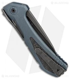 Buck Knives Buck 829 Marksman Elite Folding Knife Blue W/ Carbon Fiber Inlay (3.5" Black SW) -Buck Knives Buck 829 Marksman Elite blue carbon fiber inlay black sw BHQ 51761 er side