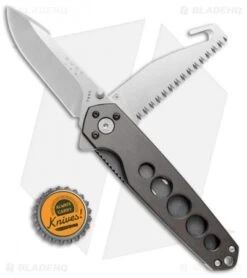 Buck Knives Buck Alpha Crosslock Folding Knife W/ Saw & Gut Hook Gun Metal Gray (3" Satin) -Buck Knives Buck Alpha Crosslock Saw Gut Hook Gun Metal Gray Satin B183 GY BHQ 71292 jr bottlecap