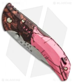 Buck Knives Buck Bantam BBW Lockback Knife Pink Mossy Oak Camo (2.75" Satin) 0284CMS10 -Buck Knives Buck Bantam pink mossy oak camo satin BHQ 12358 er spine