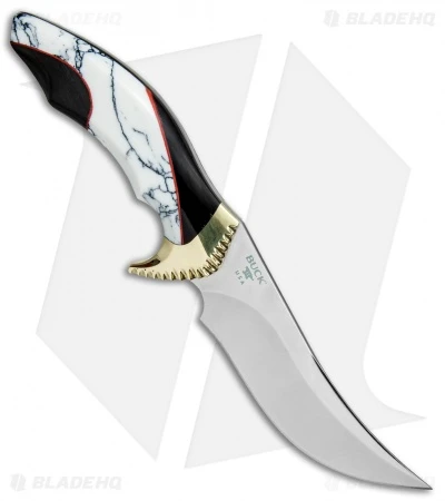 Buck Knives Buck Kalinga L.E. Legacy Fixed Blade White Turquoise/Buffalo Horn (4.8" Satin) 2 Buck Knives Buck Kalinga L.E. Legacy Fixed Blade White Turquoise/Buffalo Horn (4.8" Satin) - Image 2
