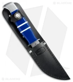 Buck Knives Buck Limited Edition Ranger Fixed Blade Knife Blue Lucite (3.6" Satin) 212BLSLE -Buck Knives Buck LE Ranger Blue Lucite Satin 212BLSLE BHQ 82013 jr sheath