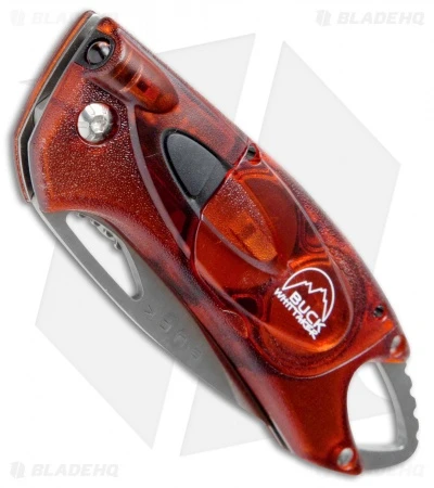Buck Knives Buck Lumina LED Liner Lock Knife Translucent Red (3" Satin Serr) 2 Buck Knives Buck Lumina LED Liner Lock Knife Translucent Red (3" Satin Serr) - Image 2