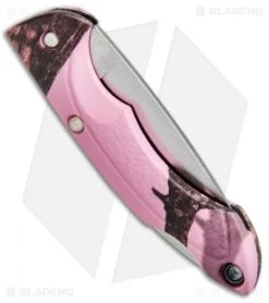 Buck Knives Buck Nano Bantam Lockback Knife Pink Mossy Oak Camo (1.88" Satin) 0283CM10-B -Buck Knives Buck Nano Bantam Pink Mossy Oak Camo 0283CM10 B CAT. 3840 BHQ 12357 jr side 2