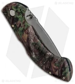 Buck Knives Buck Folding Omni Hunter 10PT Knife Realtree Green Camo (3" Satin) -Buck Knives Buck Omni Hunter 10PT Realtree Green Camo Folding BU395CMS20 BHQ 41343 jr side