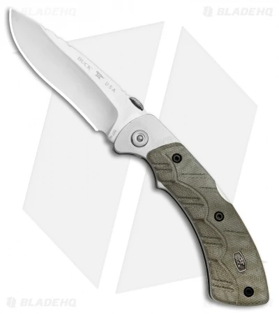Buck Knives Buck Open Season Folding Skinner Lockback Knife OD Green Micarta (3.7" Satin) 1 Buck Knives Buck Open Season Folding Skinner Lockback Knife OD Green Micarta (3.7" Satin)