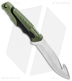 Buck Knives Buck Pursuit Large Guthook Fixed Blade Knife Green GFN (4.5" Satin) 0657GRG -Buck Knives Buck Pursuit Large Guthook Green GFN Satin 0657GRG BHQ 92941 jr spine