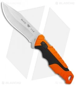 Buck Knives Buck Pursuit Pro Large Fixed Blade Knife Black/Orange (4.5" Satin)