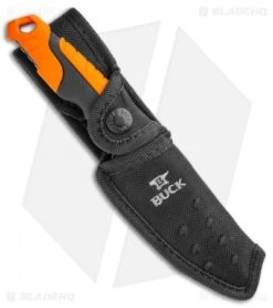 Buck Knives Buck Pursuit Pro Small Fixed Blade Knife Black/Orange (3.75" Satin) 6 Buck Knives Buck Pursuit Pro Small Fixed Blade Knife Black/Orange (3.75" Satin) -Buck Knives Buck Pursuit Pro Small Guthook BHQ 115700 jr sheath