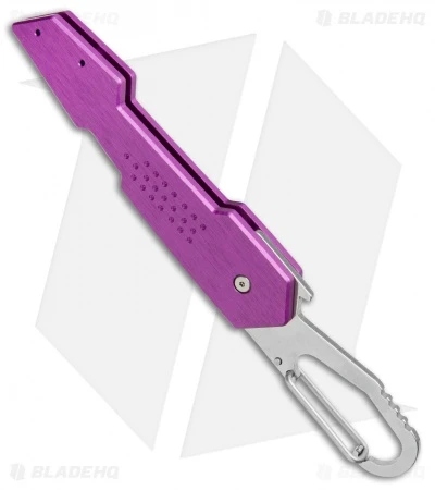 Buck Knives Buck Revolution Plunge Lock Knife W/ Carabiner Purple (3" Satin Serr) B437 3 Buck Knives Buck Revolution Plunge Lock Knife W/ Carabiner Purple (3" Satin Serr) B437 - Image 3