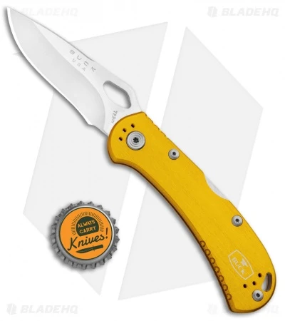 Buck Knives Buck SpitFire Lockback Knife Yellow (3.25" Satin) 0722WYS1 4 Buck Knives Buck SpitFire Lockback Knife Yellow (3.25" Satin) 0722WYS1 - Image 4