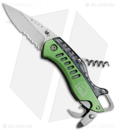 Buck Knives Buck Summit Liner Lock Knife Multi-Tool Green (2.5" Satin Serr) 1 Buck Knives Buck Summit Liner Lock Knife Multi-Tool Green (2.5" Satin Serr)