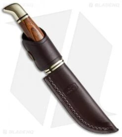Buck Knives Buck Woodsman Cocobolo Fixed Blade Knife (4.00" Satin) 0102BRS-B -Buck Knives Buck Woodsman Cocobolo BU102BR BHQ 41133 jr sheath