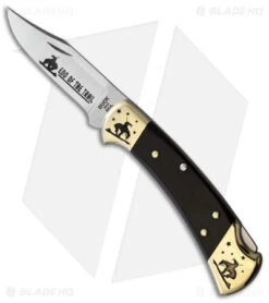 Buck Knives Yellowhorse Custom Buck 112 End Lockback Knife Ebony Wood (3" Satin)