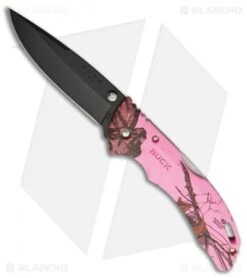 Buck Knives Buck BHW Bantam Pink Camo Lockback Knife (3.625" Black)