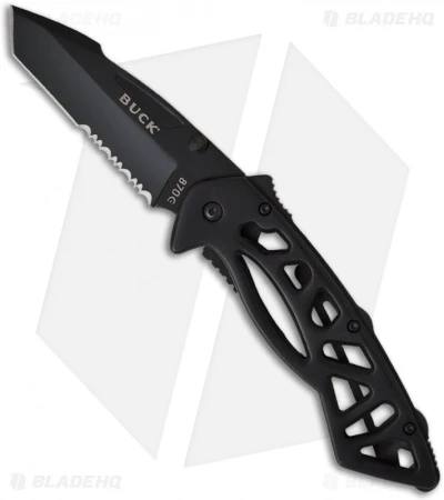 Buck Knives Buck Bones Frame Lock Knife (3" Black Serr) 0870BKX-B 1 Buck Knives Buck Bones Frame Lock Knife (3" Black Serr) 0870BKX-B