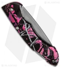 Buck Knives Buck Nano Bantam Lockback Knife Pink Muddy Girl Camo (1.875" Satin) 0283CMS31 -Buck Knives buck nano bantam pink muddy girl 0283cms31 b BHQ 35347 er side