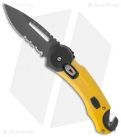 Buck Knives Buck Redpoint Rescue Yellow Folding Knife (2.75" Gray Serr) 0753YWX-B